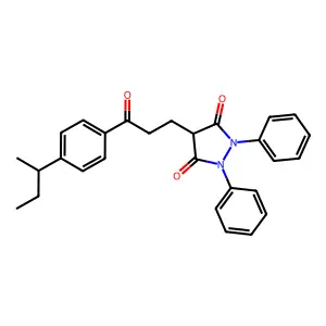 4-(2-(p-sec-Butylbenzoyl)ethyl)-1,2-diphenyl-3,5-pyrazolidinedione structure