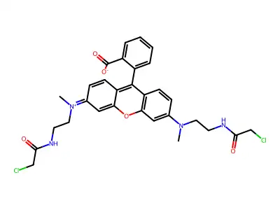 N,N'-Bis[2-(chloroacetamido)ethyl]-N,N'-dimethylrhodamine structure
