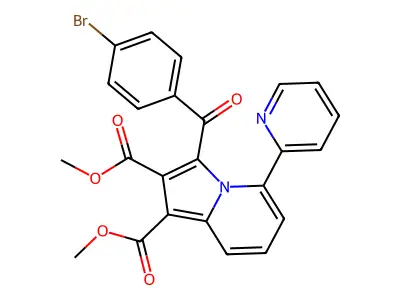 Dimethyl 3-(4-bromobenzoyl)-5-(2-pyridinyl)-1,2-indolizinedicarboxylate structure