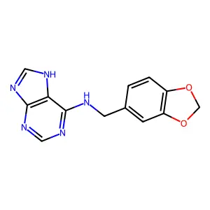 N-(1,3-benzodioxol-5-ylmethyl)-9H-purin-6-amine structure