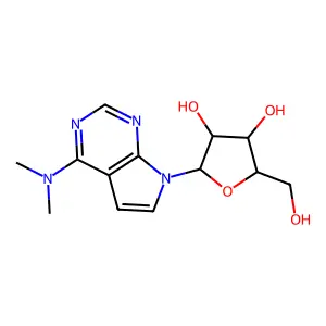 4-Dimethylamino-7-(beta-D-ribofuranosyl)-7H-pyrrolo[2,3-d]pyrimidine structure