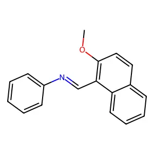 N-[(E)-(2-methoxynaphthalen-1-yl)methylidene]aniline structure