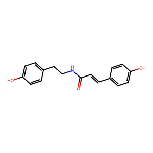 3-(4-Hydroxyphenyl)-N-(2-(4-hydroxyphenyl)ethyl)prop-2-enimidic acid structure