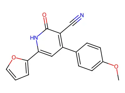 6-(furan-2-yl)-4-(4-methoxyphenyl)-2-oxo-1H-pyridine-3-carbonitrile structure