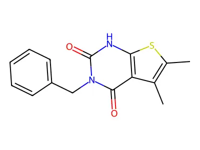Thieno(2,3-d)pyrimidine-2,4(1H,3H)-dione, 5,6-dimethyl-3-(phenylmethyl)- structure