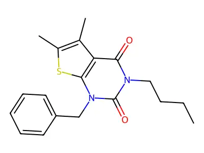 Thieno(2,3-d)pyrimidine-2,4(1H,3H)-dione, 3-butyl-5,6-dimethyl-1-(phenylmethyl)- structure