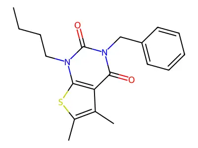 Thieno(2,3-d)pyrimidine-2,4(1H,3H)-dione, 1-butyl-5,6-dimethyl-3-(phenylmethyl)- structure