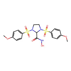 2-Imidazolidinecarboxamide, N-hydroxy-1,3-bis((4-methoxyphenyl)sulfonyl)- structure