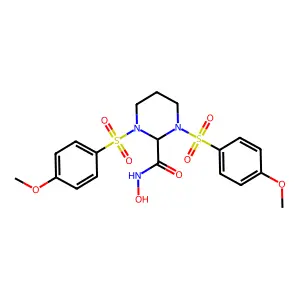 2-Pyrimidinecarboxamide, hexahydro-N-hydroxy-1,3-bis((4-methoxyphenyl)sulfonyl)- structure