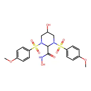 2-Pyrimidinecarboxamide, hexahydro-N,5-dihydroxy-1,3-bis((4-methoxyphenyl)sulfonyl)- structure