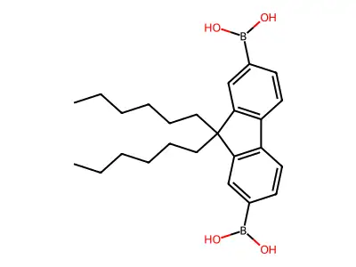 9,9-Dihexylfluorene-2,7-diboronic acid structure