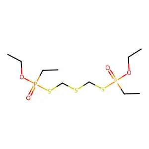 Phosphonothioic acid, ethyl-, S,S'-(thiodimethylene) O,O'-diethyl ester structure