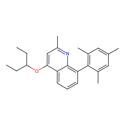 4-(1-Ethyl-propoxy)-2-methyl-8-(2,4,6-trimethyl-phenyl)-quinoline structure