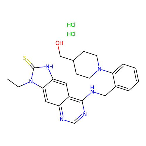 Thioquinapiperifil dihydrochloride structure