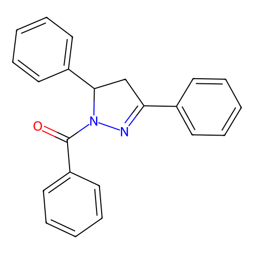 (3,5-diphenyl-4,5-dihydro-1H-pyrazol-1-yl)(phenyl)methanone structure