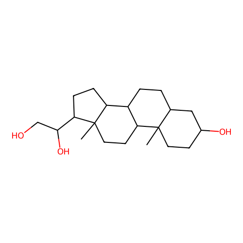 5-beta-Pregnane-3-alpha,20-alpha,21-triol structure