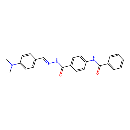 N-[4-({(2E)-2-[4-(dimethylamino)benzylidene]hydrazinyl}carbonyl)phenyl]benzamide structure