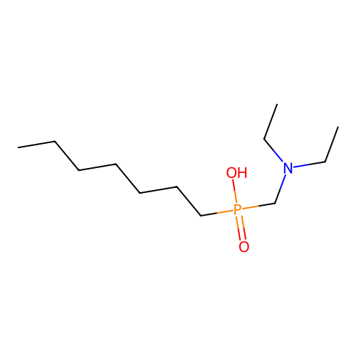 Diethylaminomethyl(heptyl)phosphinic acid structure
