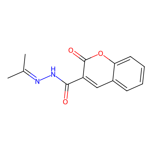 Coumarine-3-carbohydrazide, N2-(1-methylethenylideno)- structure