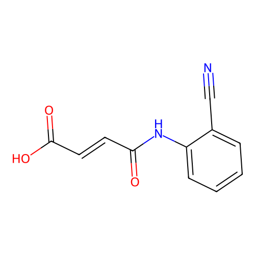 (2E)-4-[(2-cyanophenyl)amino]-4-oxobut-2-enoic acid structure