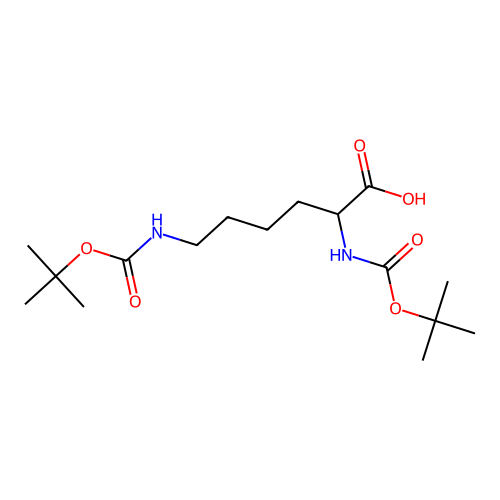 2,6-Bis((2-methylpropan-2-yl)oxycarbonylamino)hexanoic acid structure