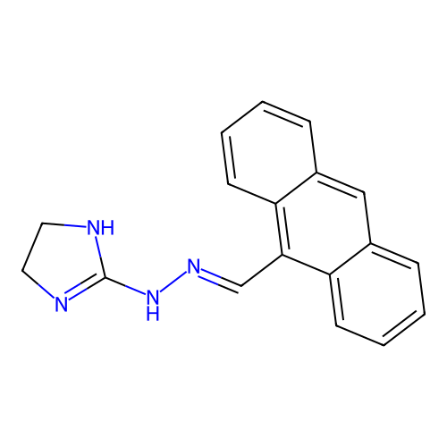 9-Anthracenecarboxaldehyde, (4,5-dihydro-1H-imidazol-2-yl)hydrazone structure
