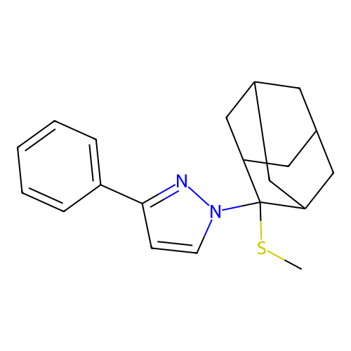 1-(2-Methylsulfanyl-2-adamantyl)-3-phenylpyrazole structure