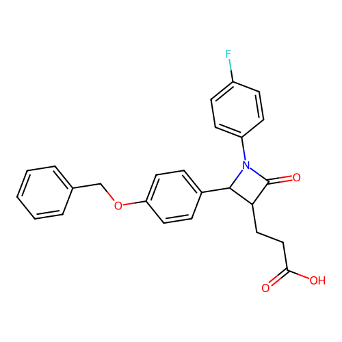 3-[2-(4-Benzyloxyphenyl)-1-(4-fluorophenyl)-4-oxo-azetidin-3-yl]propanoic acid structure
