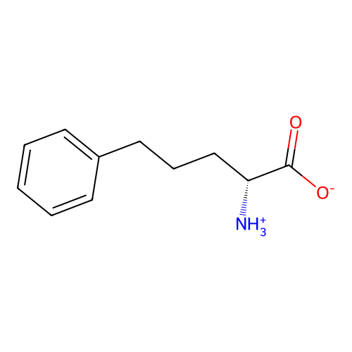 (2R)-2-azaniumyl-5-phenylpentanoate structure