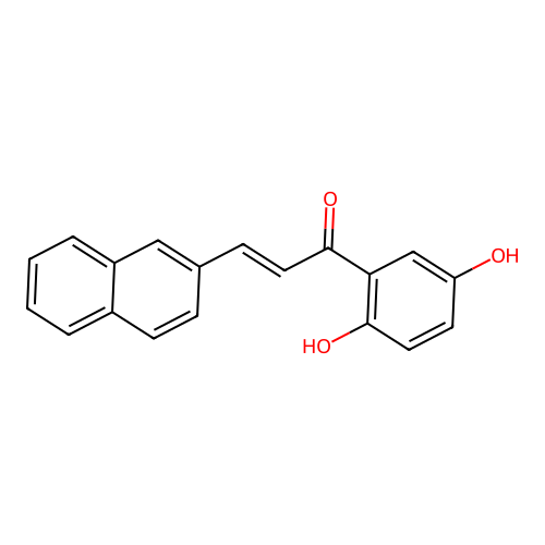 (E)-1-(2,5-dihydroxyphenyl)-3-naphthalen-2-ylprop-2-en-1-one structure