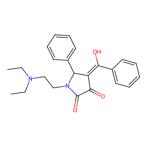 4-benzoyl-1-(2-(diethylamino)ethyl)-3-hydroxy-5-phenyl-1H-pyrrol-2(5H)-one structure