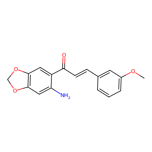 (2E)-1-(6-Amino-1,3-benzodioxol-5-yl)-3-(3-methoxyphenyl)-2-propen-1-one structure