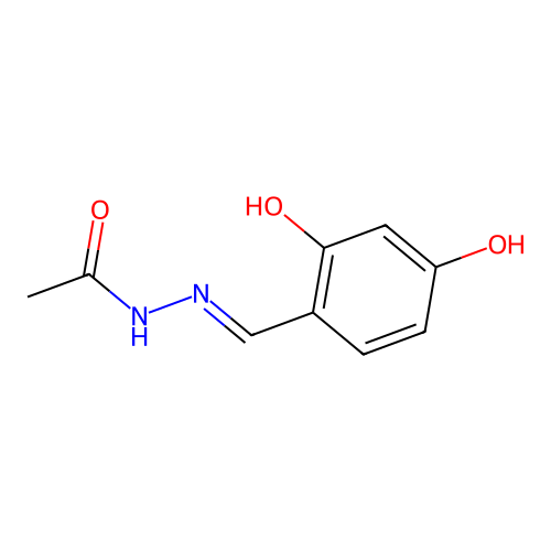 N-[(2,4-dihydroxyphenyl)methylideneamino]acetamide structure