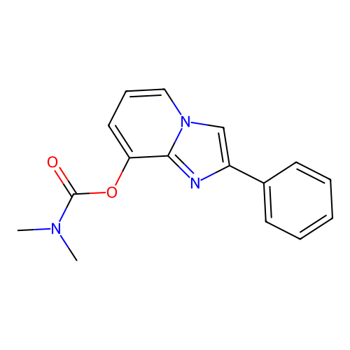 2-Phenylimidazo[1,2-a]pyridin-8-yl dimethylcarbamate structure