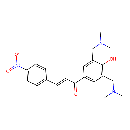 1-(3,5-Bis((dimethylamino)methyl)-4-hydroxyphenyl)-3-(4-(hydroxy(oxido)amino)phenyl)-2-propen-1-one hydrochloride structure