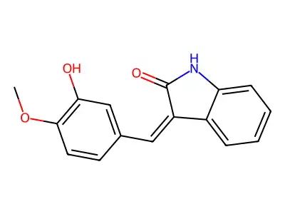 2H-Indol-2-one, 1,3-dihydro-3-[(3-hydroxy-4-methoxyphenyl)methylene]- structure
