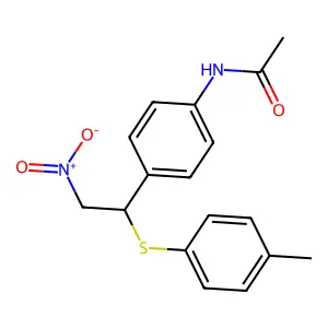 Acetamide, N-((1-((4-methylphenyl)thio)-2-nitroethyl)phenyl)- structure