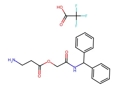 beta-Alanine diphenylmethylamineacetoxy ester trifluoroacetate salt structure