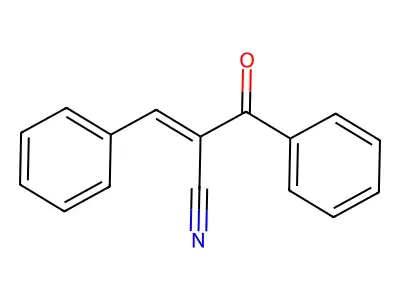 (2E)-3-phenyl-2-(phenylcarbonyl)prop-2-enenitrile structure