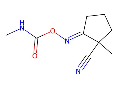 2-(Methylcarbamoyloxyimino)-1-methylcyclopentanecarbonitrile structure