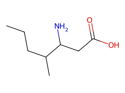 3-Amino-4-methylheptanoic acid structure