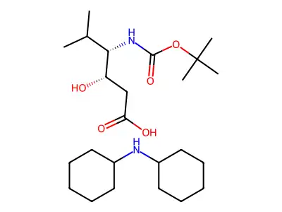 Boc-(3S,4S)-4-amino-3-hydroxy-5-methylhexanoic acid dicyclohexylammonium salt structure