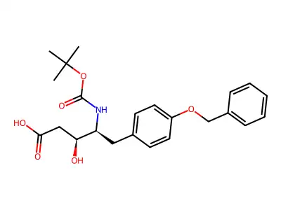 Boc-(3S,4S)-4-amino-3-hydroxy-5-(4-benzyloxyphenyl)pentanoic acid structure