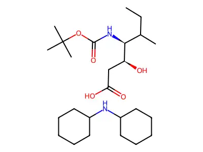 Boc-(3S,4S,5S)-4-amino-3-hydroxy-5-methylheptanoic acid dicyclohexylammonium salt structure