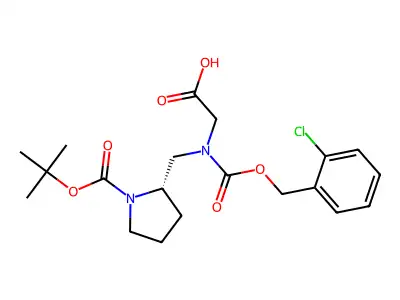 Boc-Pro-psi[CH2N(2-Cl-Z)]-Gly-OH structure