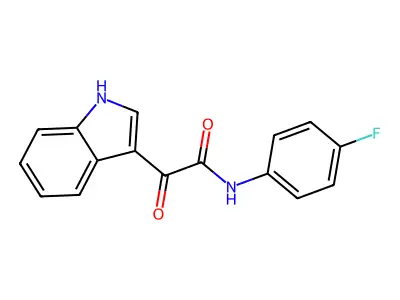 N-(4-fluorophenyl)-2-(1H-indol-3-yl)-2-oxoacetamide structure