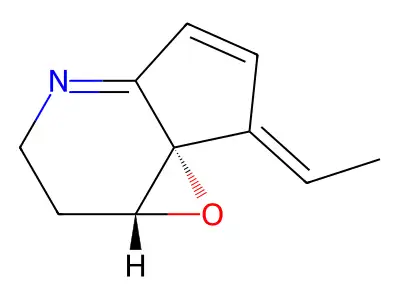 7-Ethylidene-1a,2,3,7-tetrahydrocyclopenta[b]oxireno[c]pyridine structure