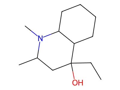 4-Quinolinol, 4-ethyldecahydro-1,2-dimethyl-, (2alpha,4beta,4aalpha,8abeta)- structure