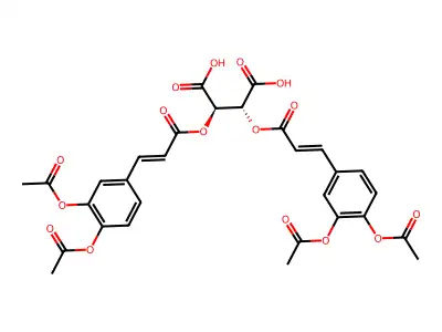 (2R,3R)-2,3-bis[3-(3,4-diacetyloxyphenyl)prop-2-enoyloxy]butanedioic acid structure