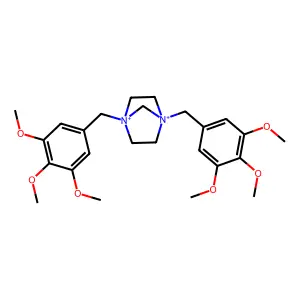 1,4-Bis[(3,4,5-trimethoxyphenyl)methyl]-1,4-diazoniabicyclo[2.2.1]heptane structure